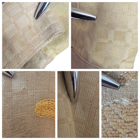 Vintage 90’s Jacket Lagenlook Black Tan Color Block Embroidered Patchwor… - Picture 15 of 16